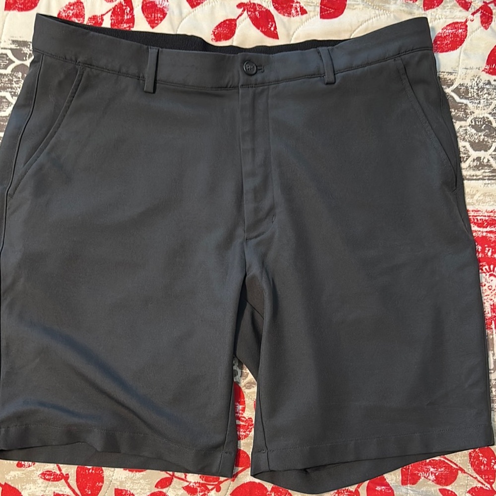 Greg Norman Collection Black Flat Front Performance Shorts
